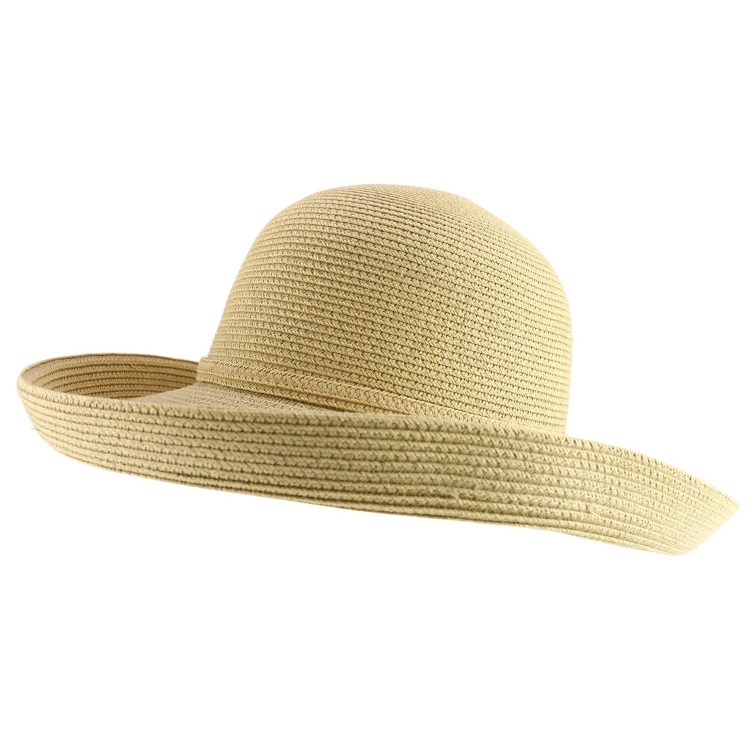 Trendy Apparel Shop Women's UPF 50+ Soft Paper Braid Large Kettle Brim Sun Hat