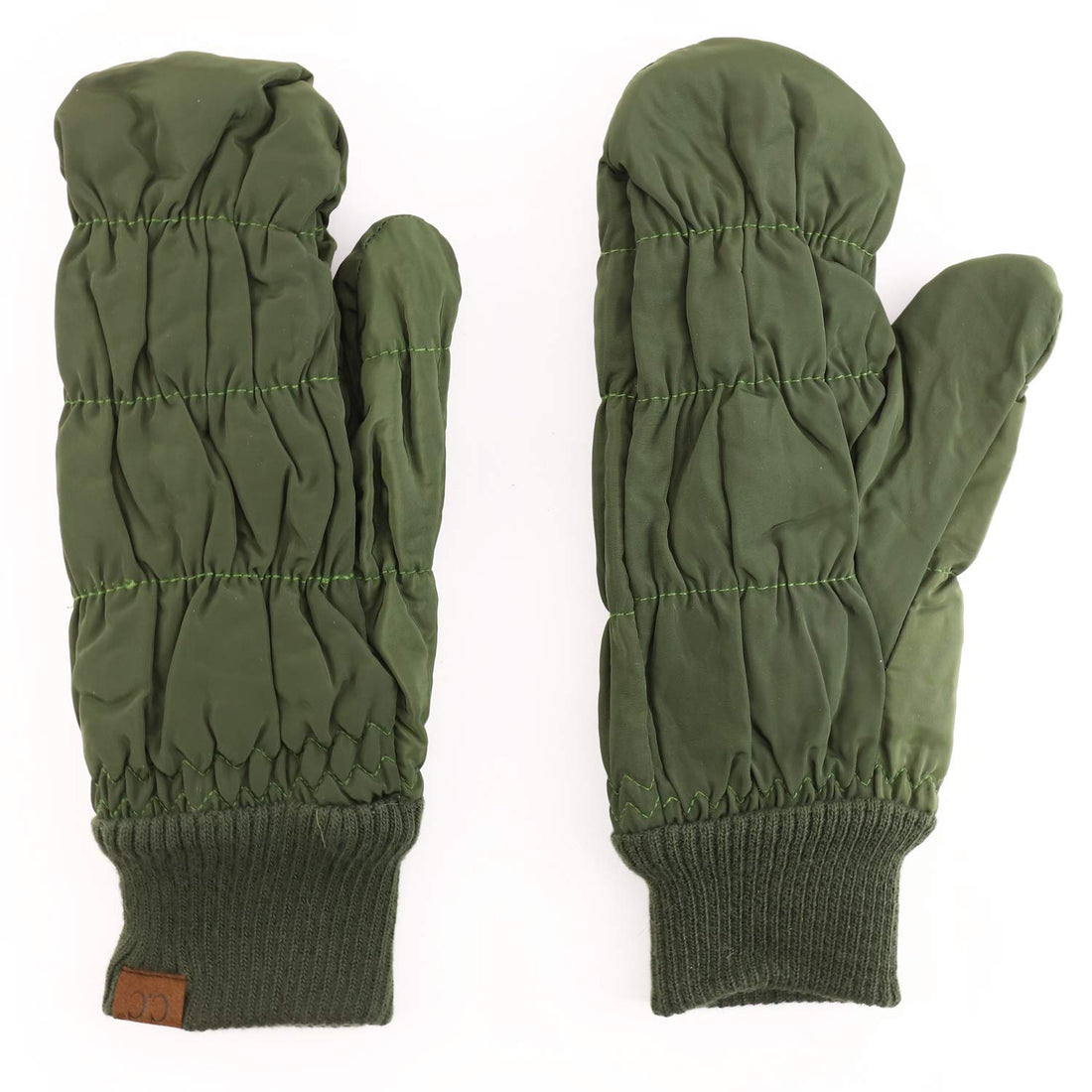 Trendy Apparel Shop Quilted Puffer Mitten Glove with Fleece Lining