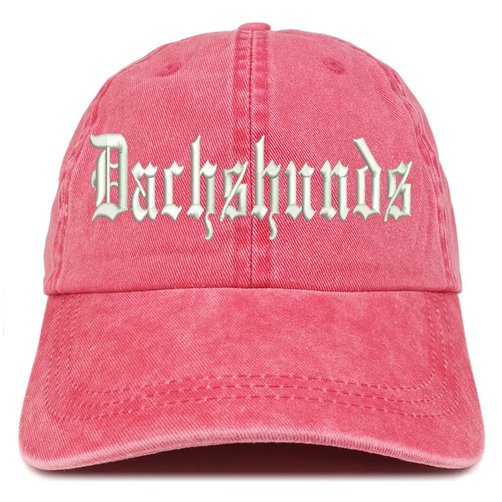 Trendy Apparel Shop Old English Dachshunds Washed Pigment Dyed Baseball Cap