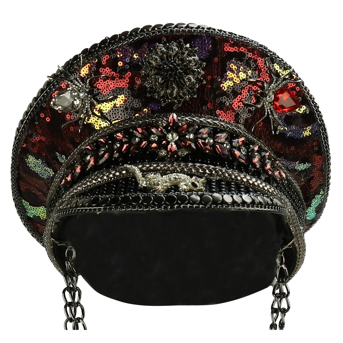 Trendy Apparel Shop Festival Party Sparkly Sequin Rhinestone Captain Hat