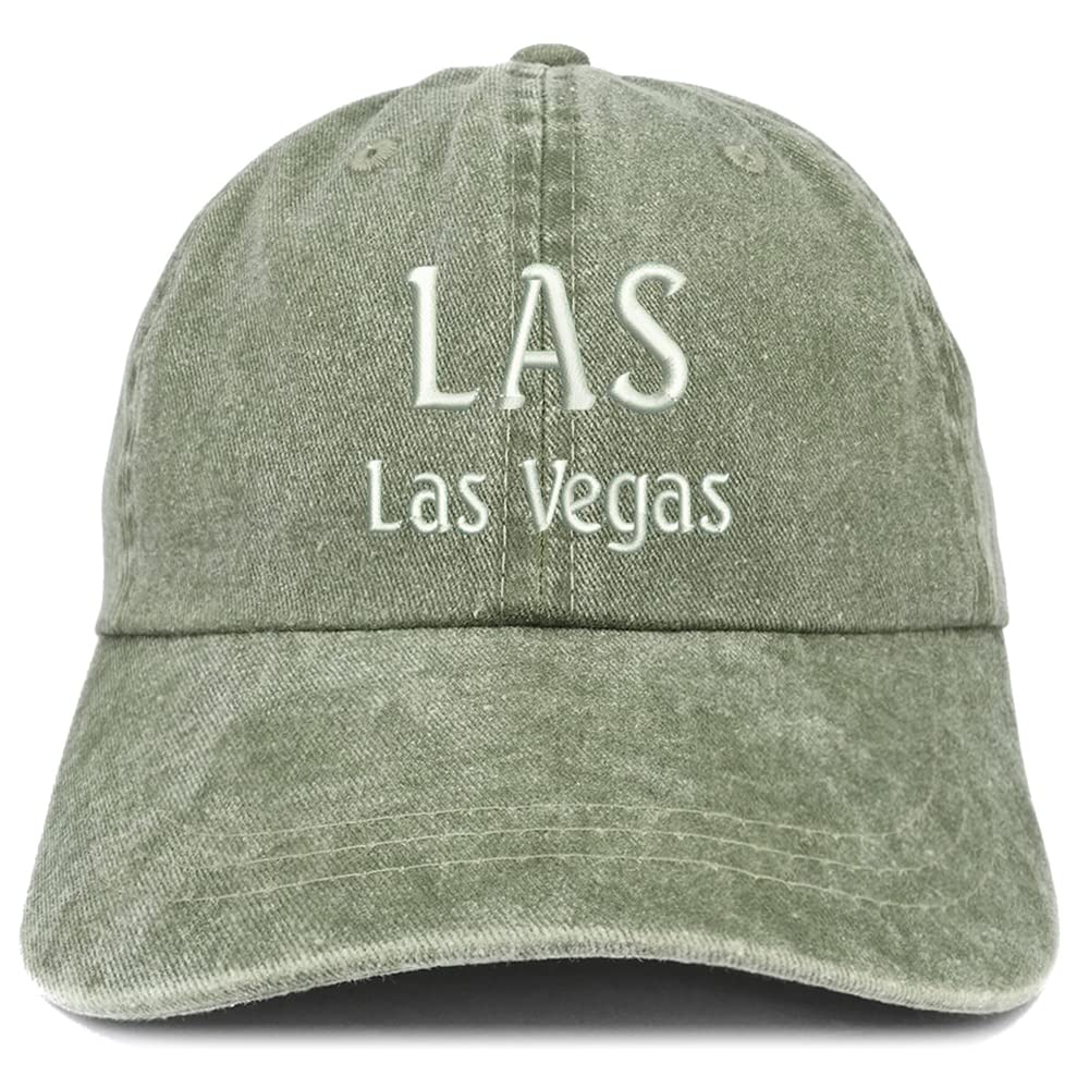 Trendy Apparel Shop LAS Las Vegas Embroidered Pigment Dyed Washed Baseball Cap