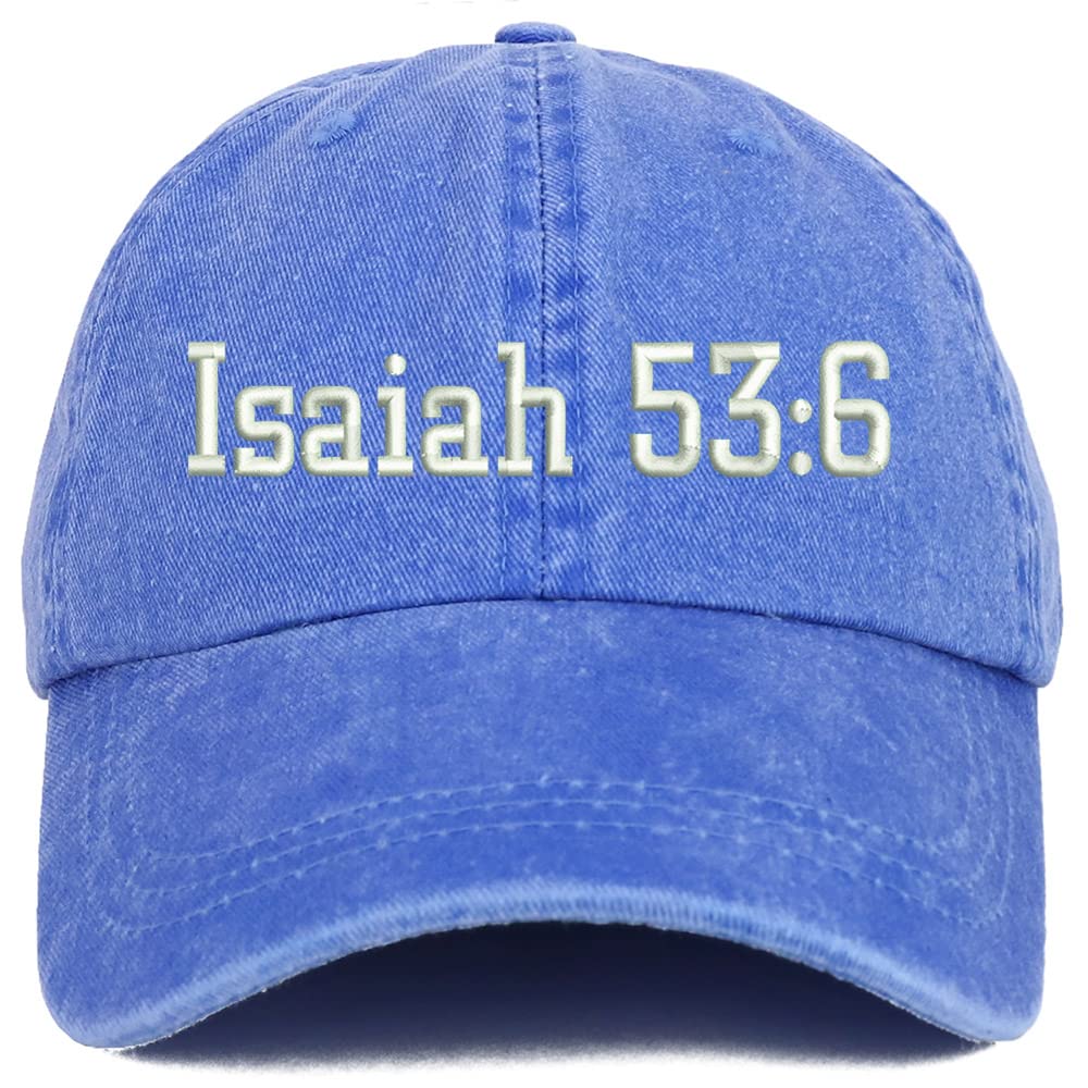Trendy Apparel Shop Isaiah 53:6 Washed Pigment Dyed Baseball Cap