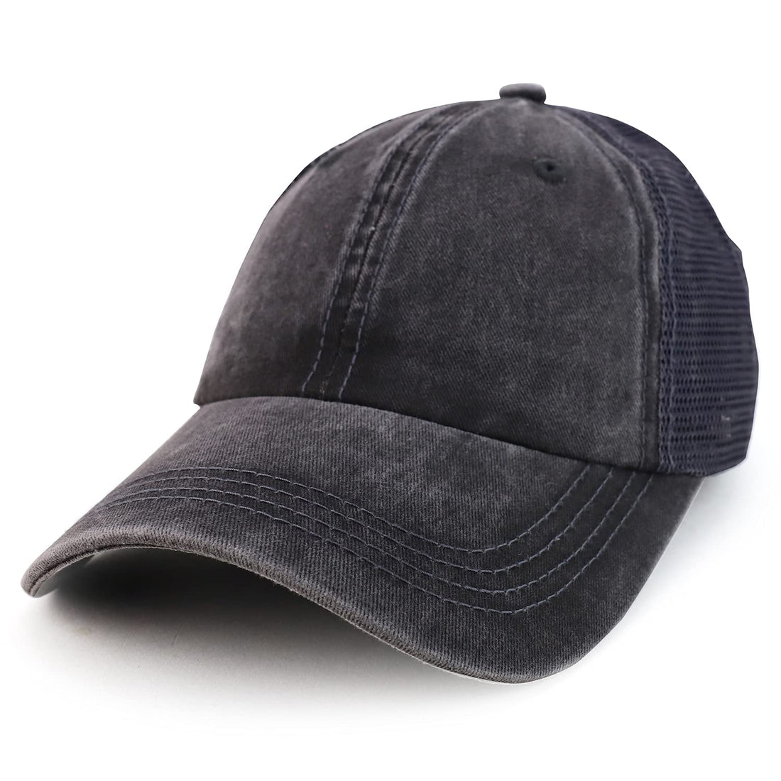 Trendy Apparel Shop Pigment Dyed Front Mesh Back Unstructured Trucker Ball Cap