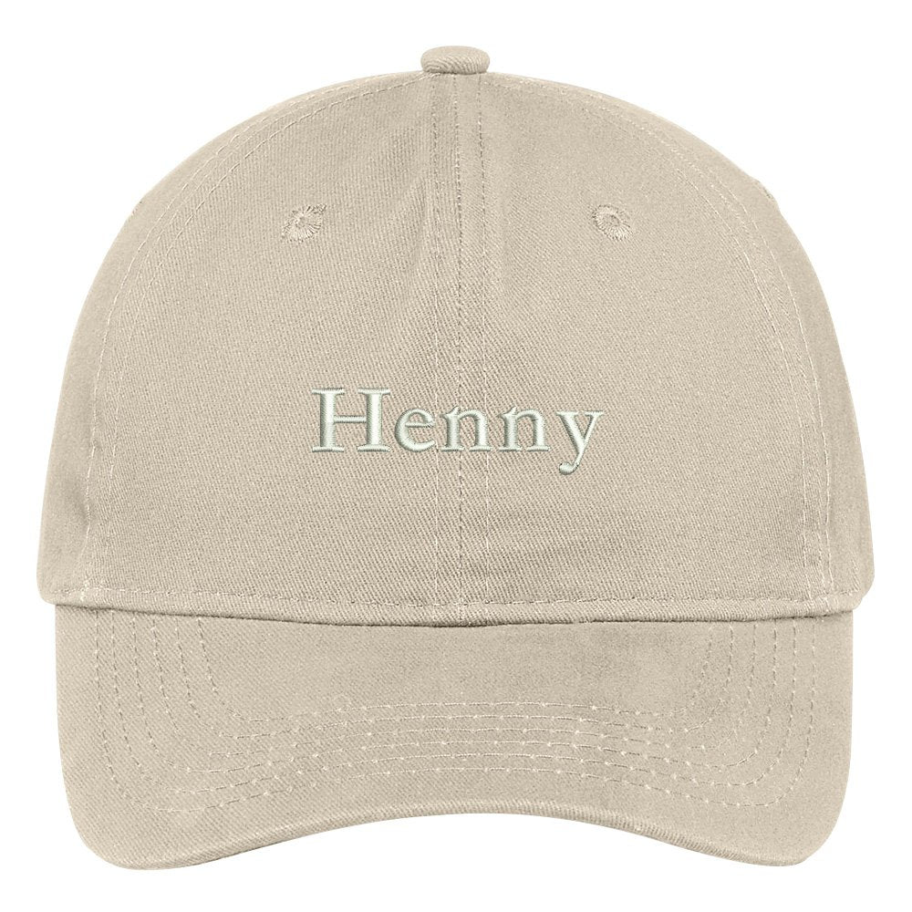 Trendy Apparel Shop Henny Embroidered Soft Crown 100% Brushed Cotton Cap