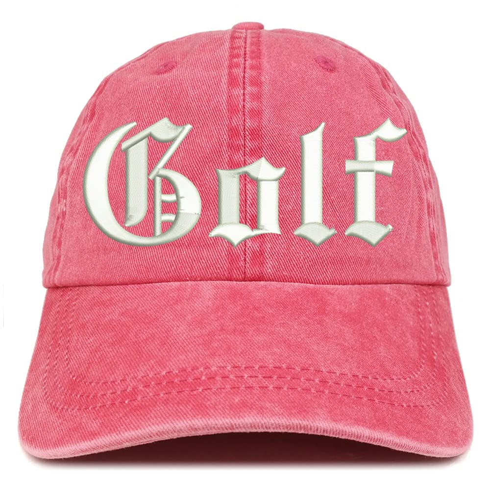 Trendy Apparel Shop Old English Golf Washed Pigment Dyed Baseball Cap