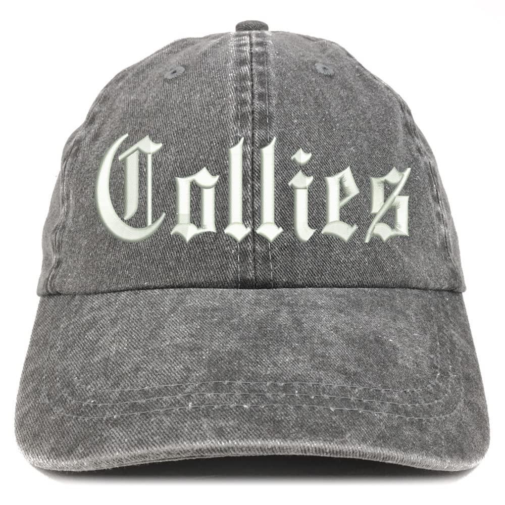 Trendy Apparel Shop Old English Collies Washed Pigment Dyed Baseball Cap