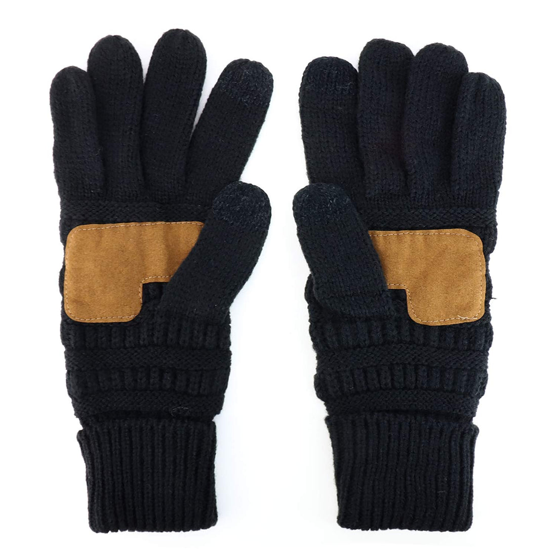 Trendy Apparel Shop Touchscreen Smartphone Suede Palm Texting Knit Gloves