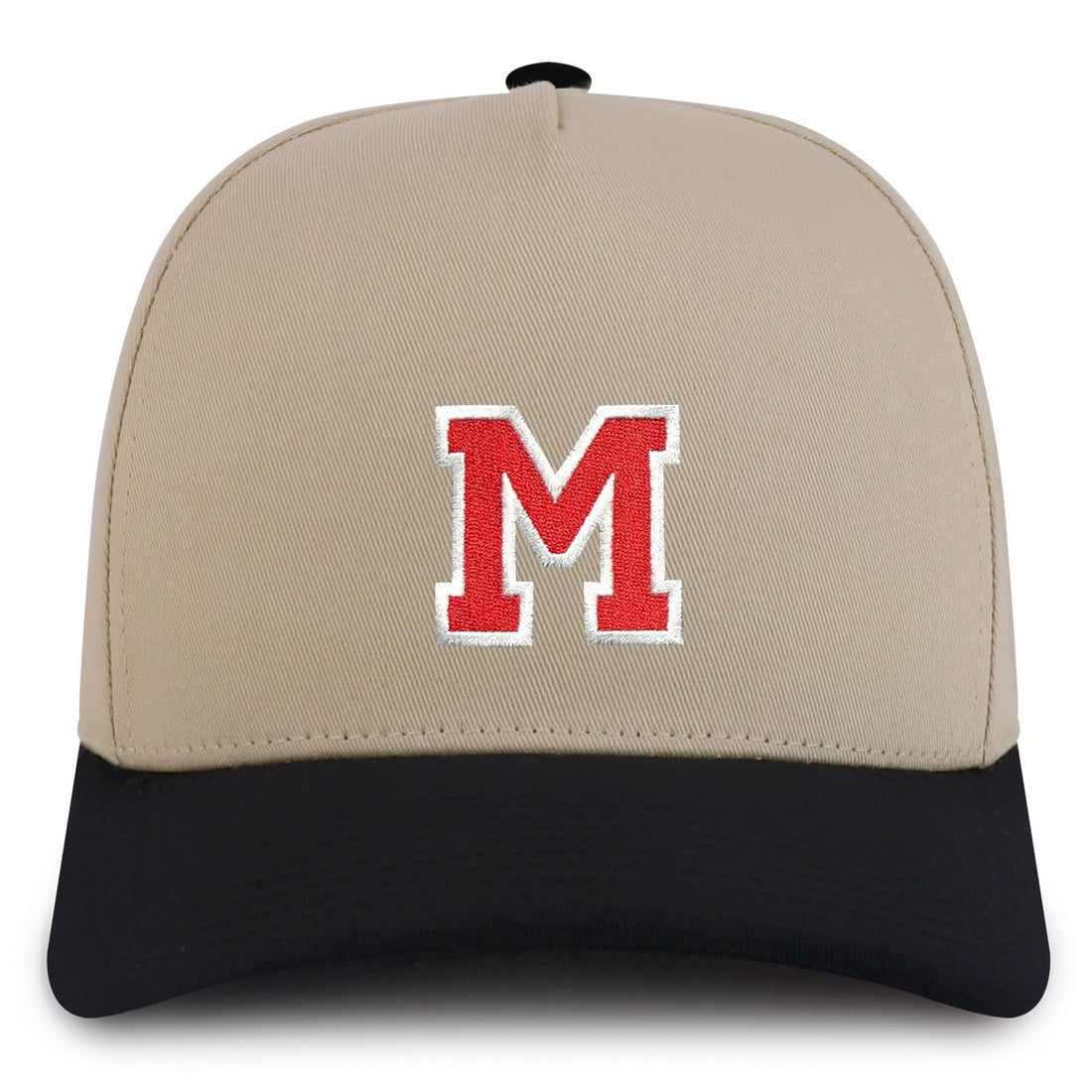 Trendy Apparel Shop Letter M Varsity Font 5 Panel Structured Baseball Cap