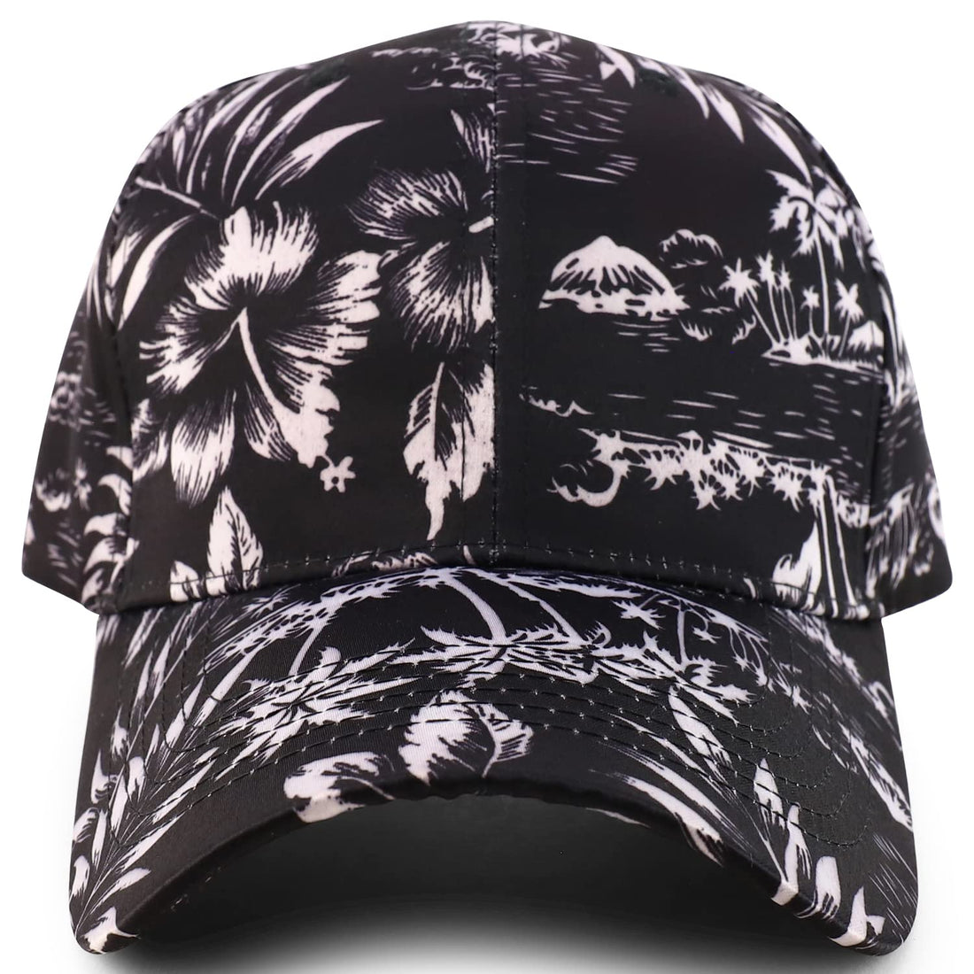 Trendy Apparel Shop Tropical Flower Hibiscus Pattern Print Baseball Cap