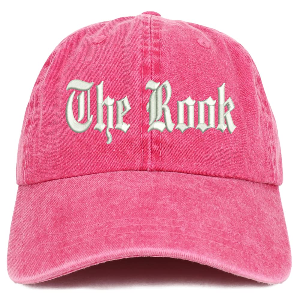Trendy Apparel Shop The Rook Old English Embroidered Pigment Dyed Washed Baseball Cap