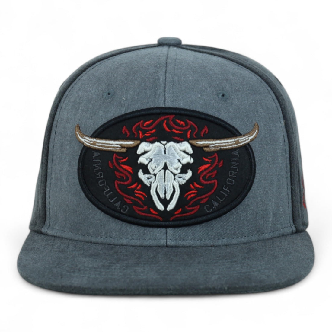 Trendy Apparel Shop Rodeo Design Embroidered Washed Cotton Flat Bill Snapback Cap