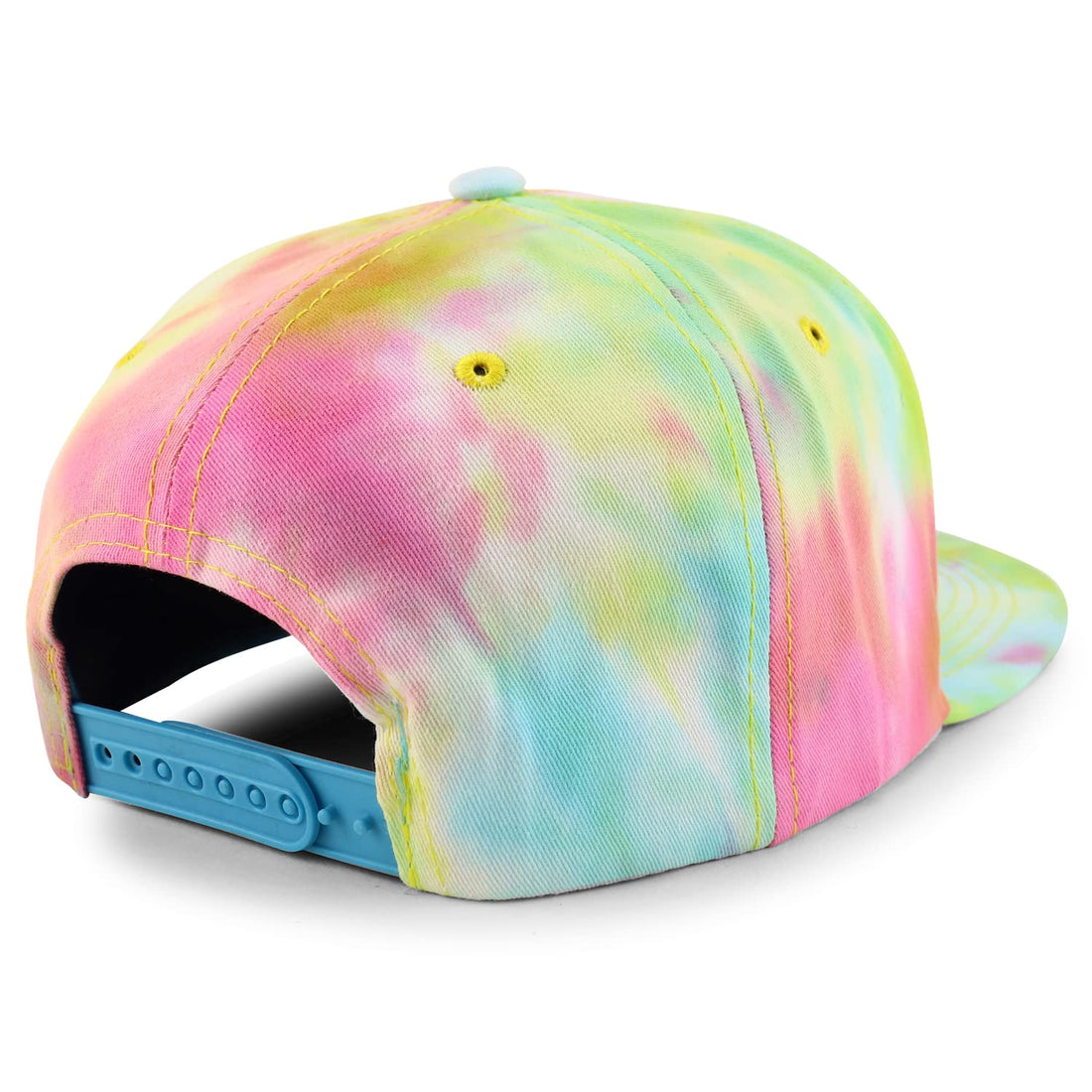 Trendy Apparel Shop Plain 100% Cotton Tie Dyed Pattern Flatbill Snapback Baseball Cap