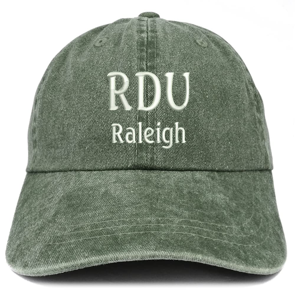 Trendy Apparel Shop RDU Raleigh Embroidered Pigment Dyed Washed Baseball Cap