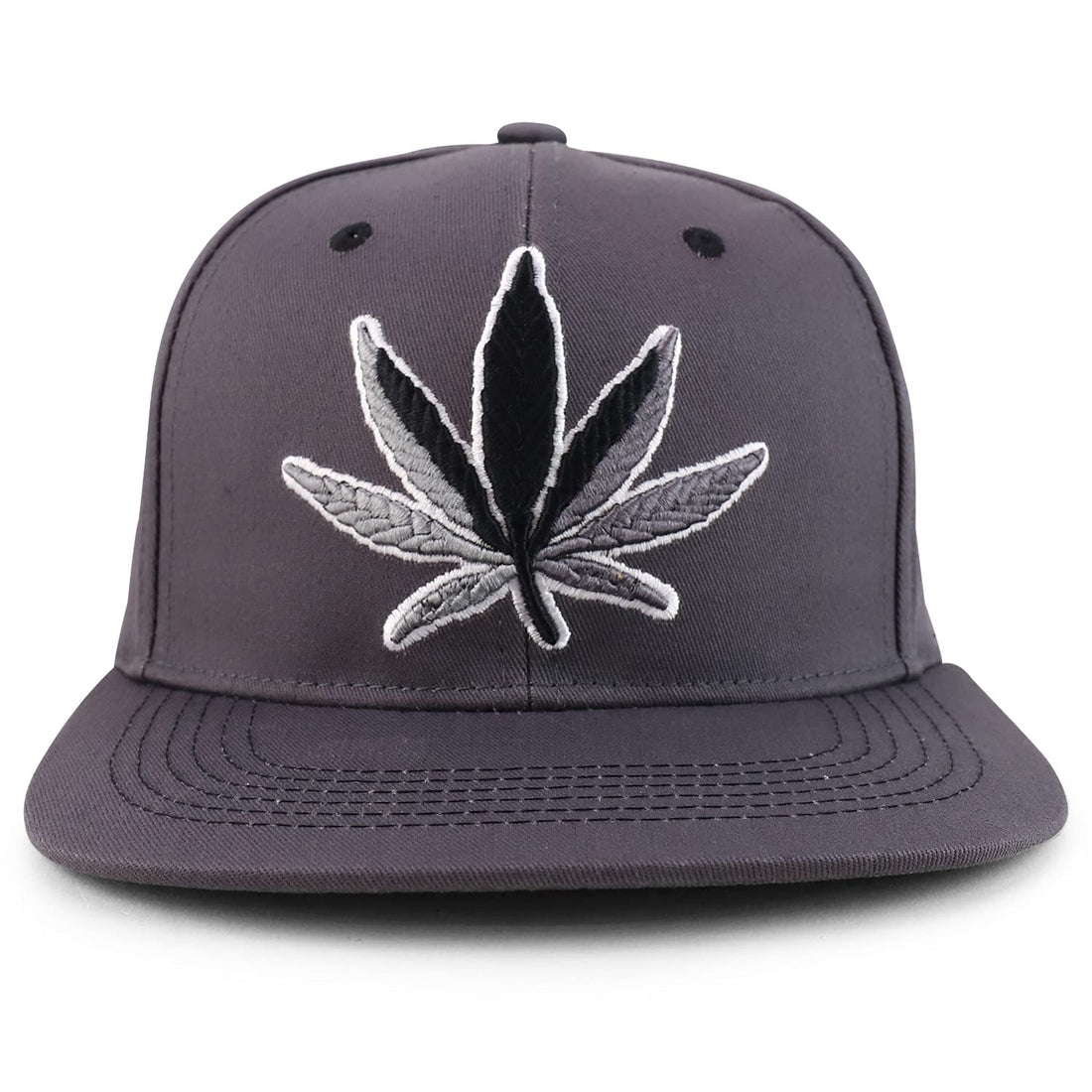 Trendy Apparel Shop Large Marijuana Leaf Flatbill Snapback Baseball Cap