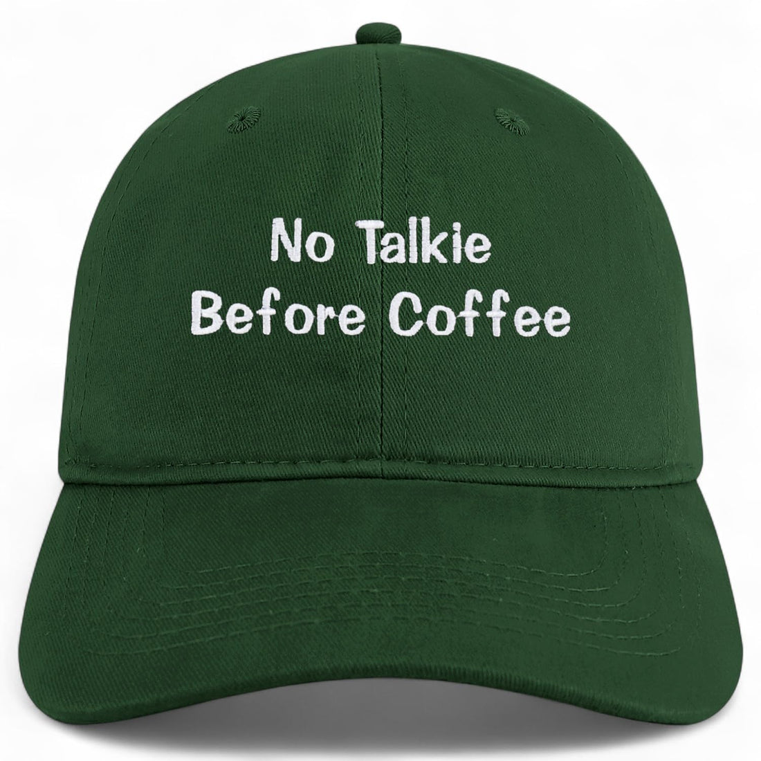 Trendy Apparel Shop No Talkie Before Coffee Embroidered Cotton Unstructured Low Profile Dad Hat