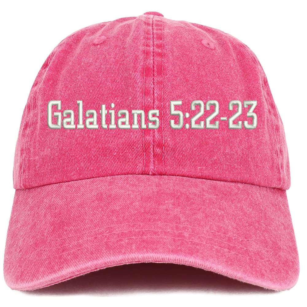 Trendy Apparel Shop Galatians 5:22-23 Washed Pigment Dyed Baseball Cap