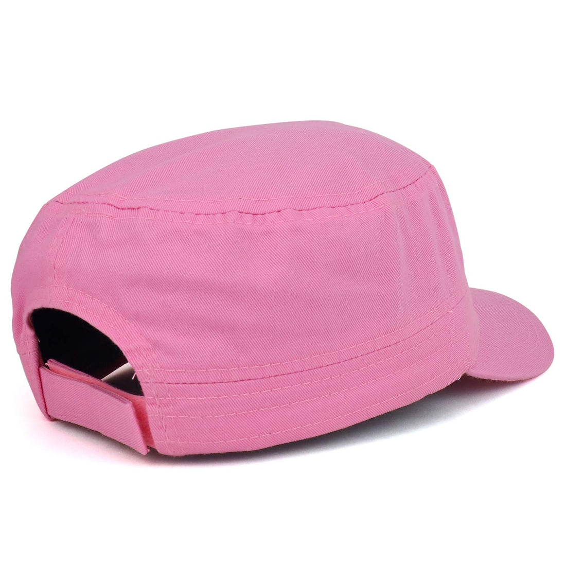 Trendy Apparel Shop Plain Castro Flat Top Style Army Cap with Pocket