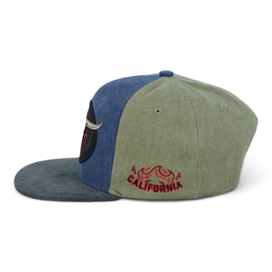 Trendy Apparel Shop Rodeo Design Embroidered Washed Cotton Flat Bill Snapback Cap