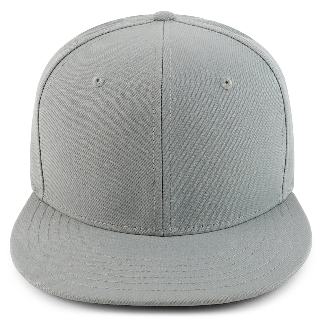Trendy Apparel Shop Oversize XXL Plain Structured 6 Panel Flat Bill Fitted Cap