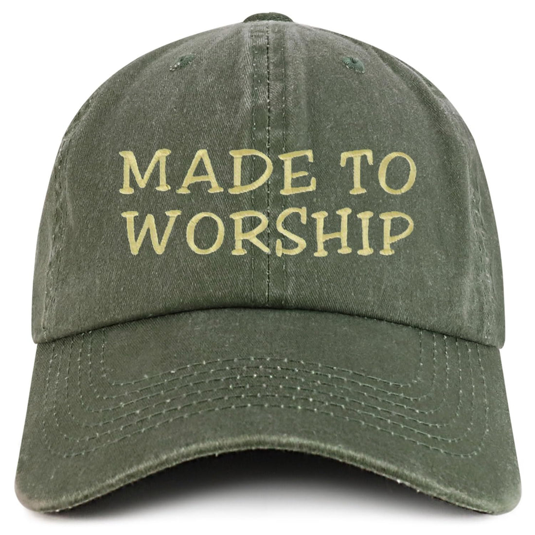 Trendy Apparel Shop Made to Worship Embroidered Pigment Dyed Cotton Baseball Cap