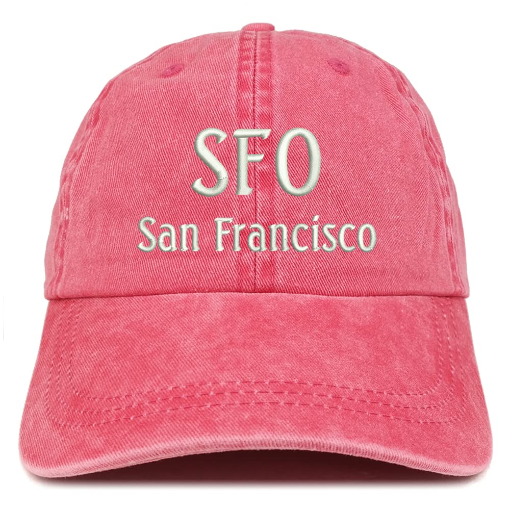 Trendy Apparel Shop SFO San Francisco Embroidered Pigment Dyed Washed Baseball Cap