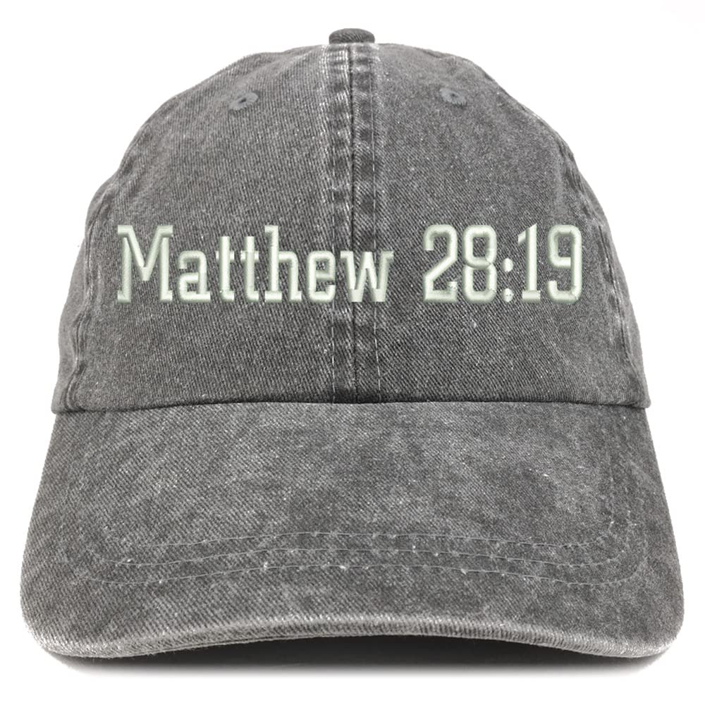 Trendy Apparel Shop Matthew 28:19 Washed Pigment Dyed Baseball Cap