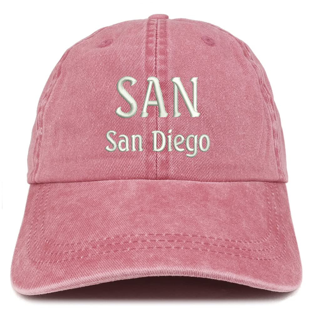 Trendy Apparel Shop SAN San Diego Embroidered Pigment Dyed Washed Baseball Cap