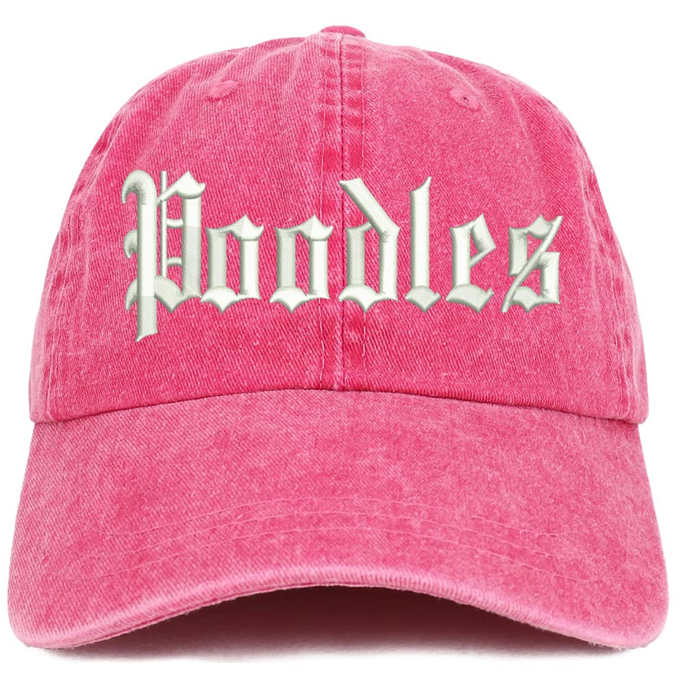 Trendy Apparel Shop Old English Poodles Washed Pigment Dyed Baseball Cap