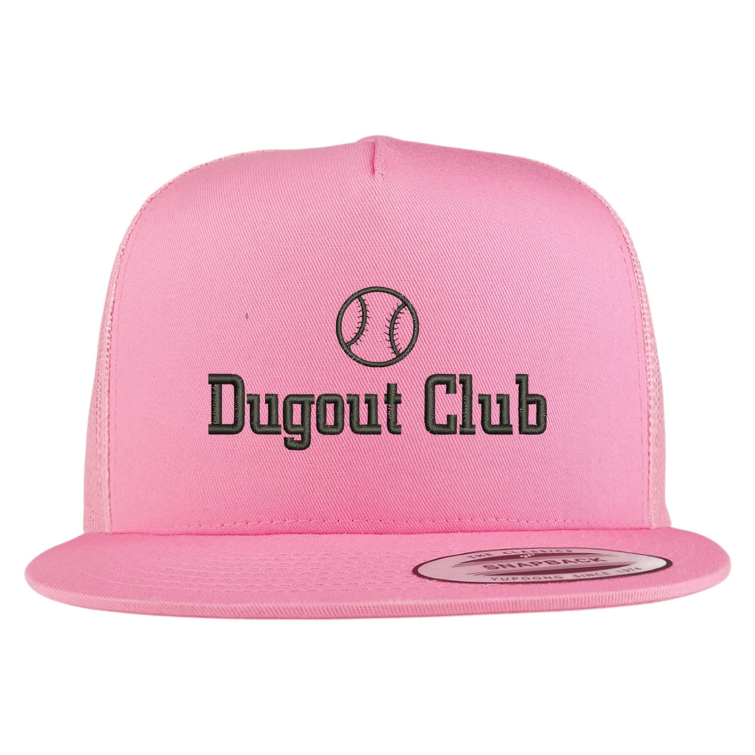 Trendy Apparel Shop Football Dugout Club Embroidered 5 Panel Flatbill Trucker Mesh Cap
