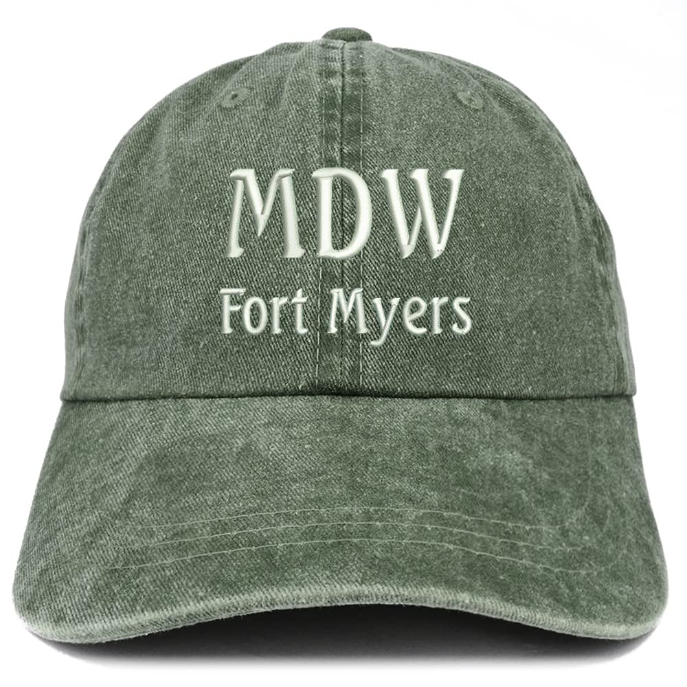 Trendy Apparel Shop MDW Fort Myers Embroidered Pigment Dyed Washed Baseball Cap