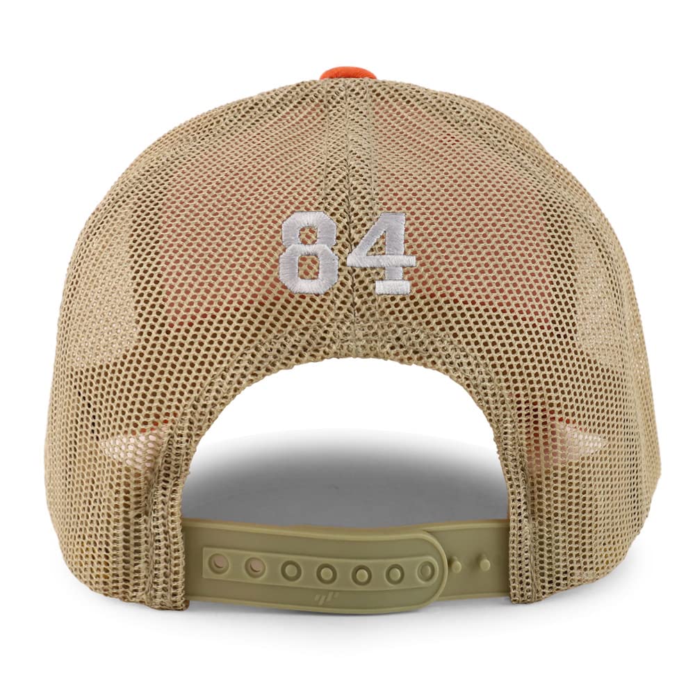 Trendy Apparel Shop Small Number 84 Back Embroidered 6 Panel Trucker Mesh Cap