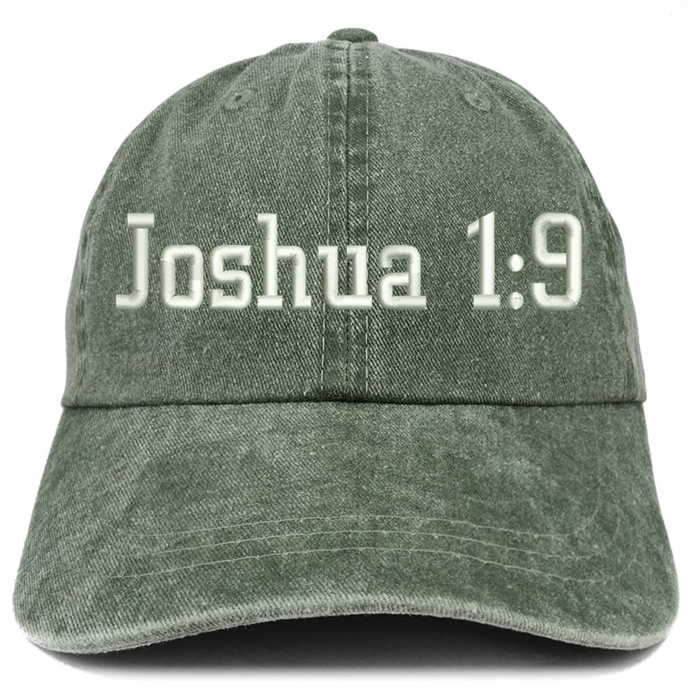 Trendy Apparel Shop Joshua 1:9 Washed Pigment Dyed Baseball Cap