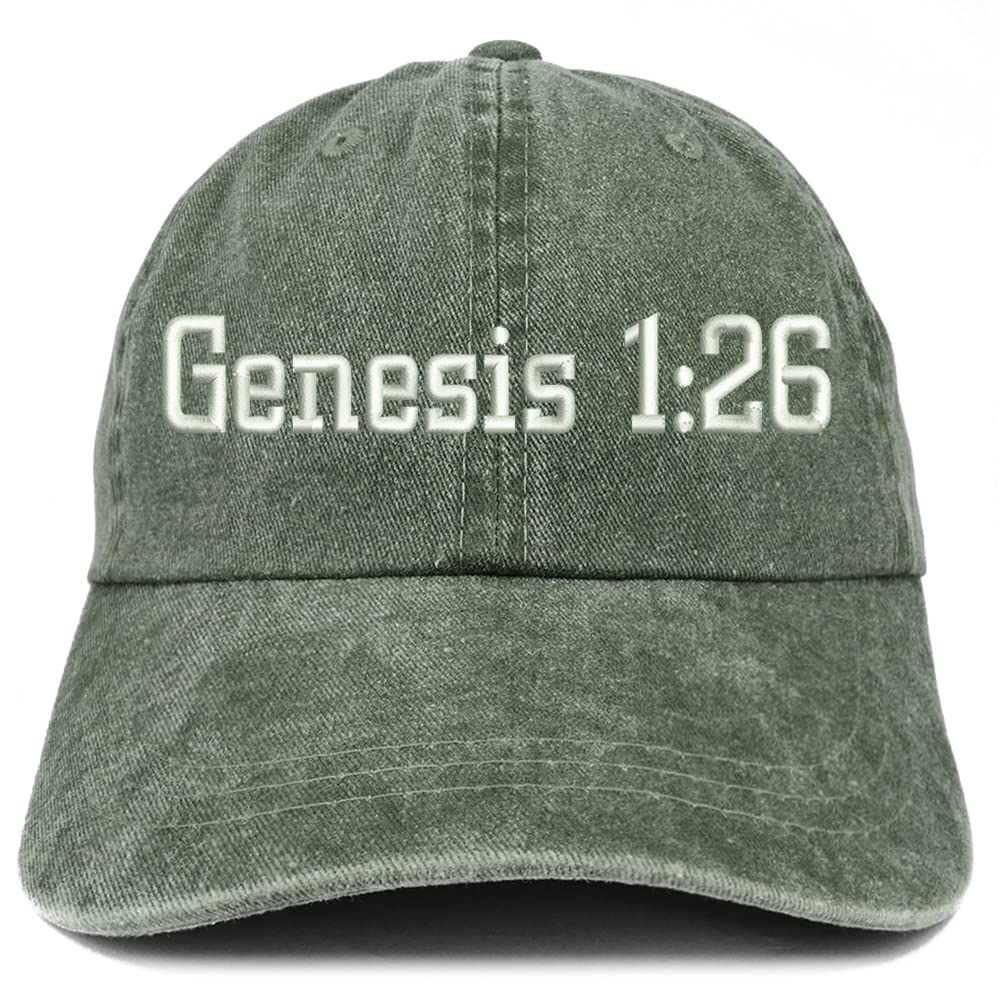 Trendy Apparel Shop Genesis 1:26 Washed Pigment Dyed Baseball Cap