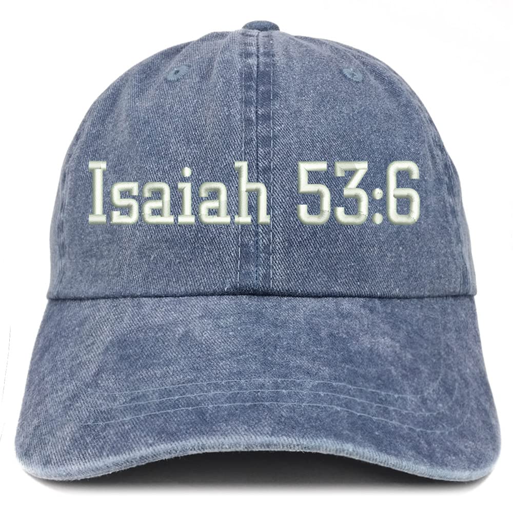 Trendy Apparel Shop Isaiah 53:6 Washed Pigment Dyed Baseball Cap