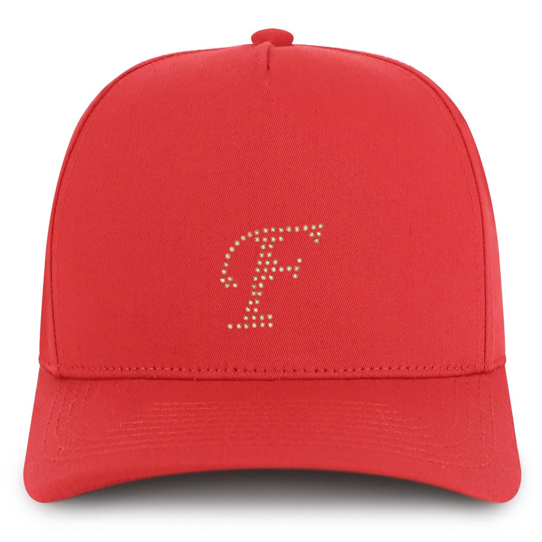 Trendy Apparel Shop Letter F Rhinestone Patch 5 Panel Cotton Baseball Cap