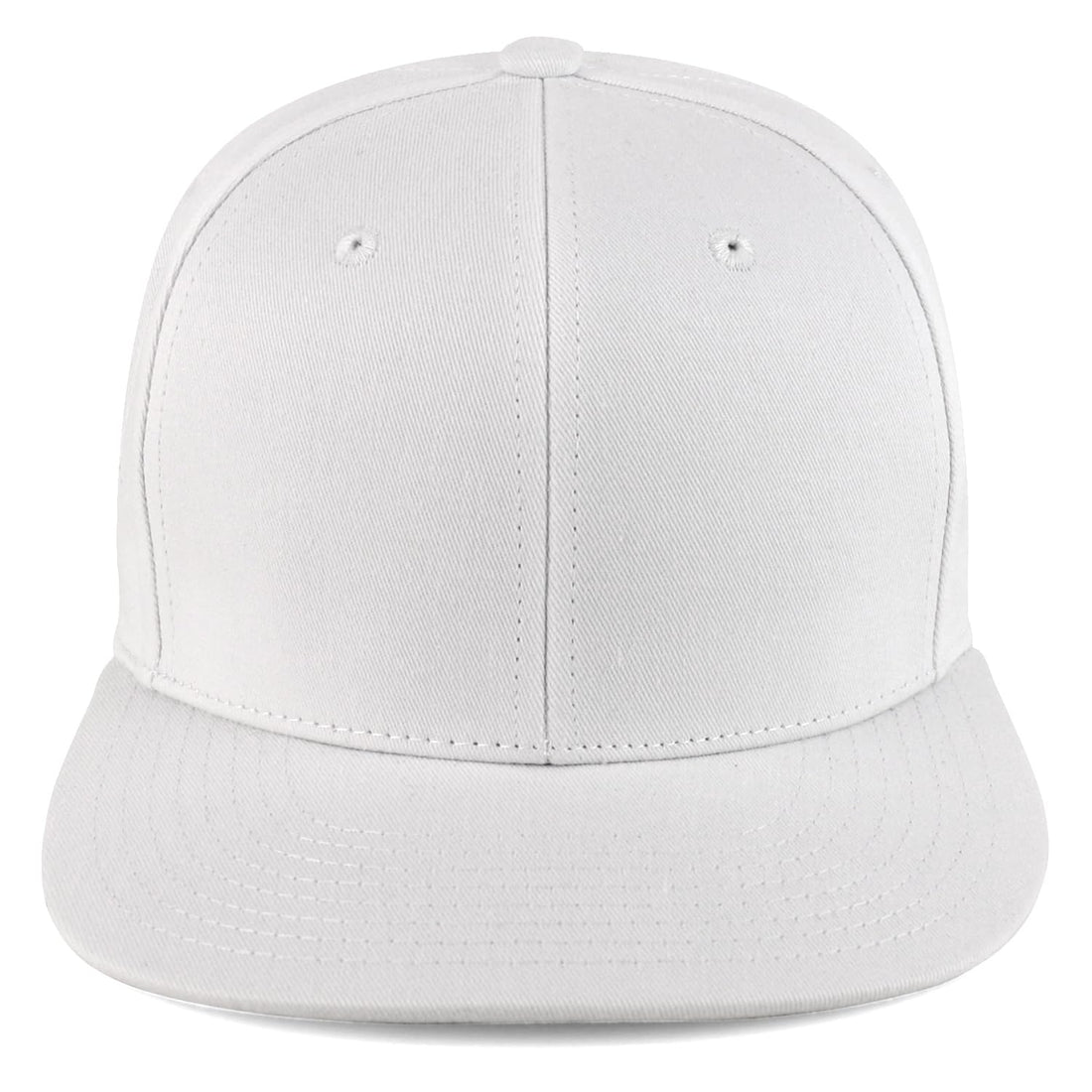 Trendy Apparel Shop 100% Cotton Plain Structured 6 Panels Flatbill Snapback Baseball Cap