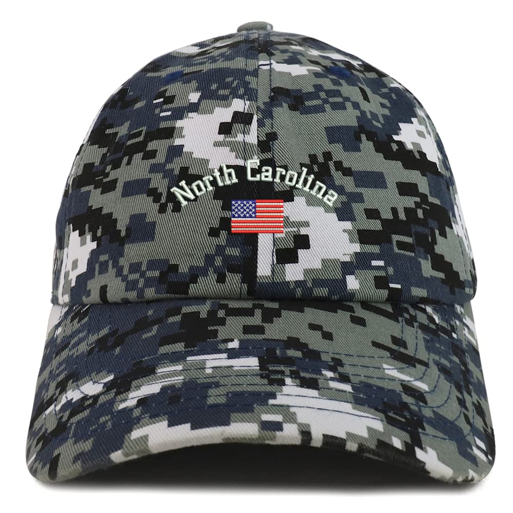 Trendy Apparel Shop North Carolina USA Flag Low Profile Soft Cotton Baseball Cap