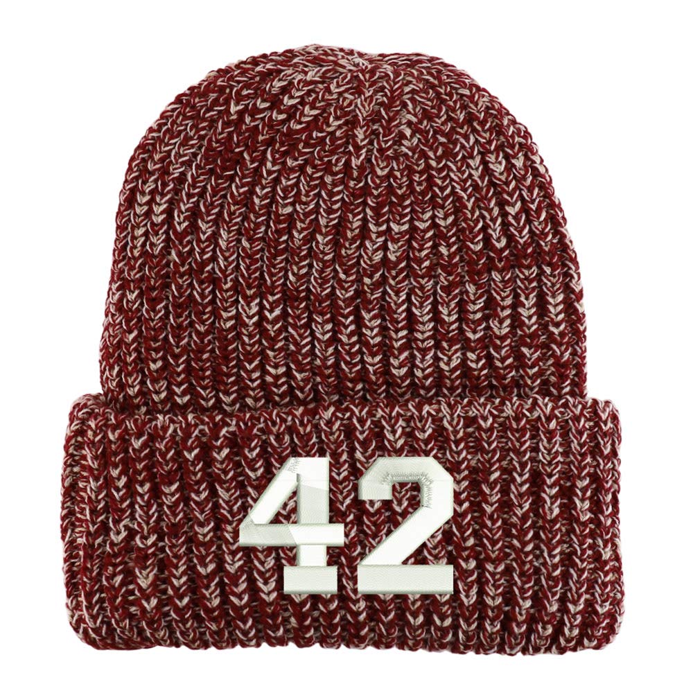 Trendy Apparel Shop Number 42 Collegiate Varsity Long Cuffed Ribbed Beanie