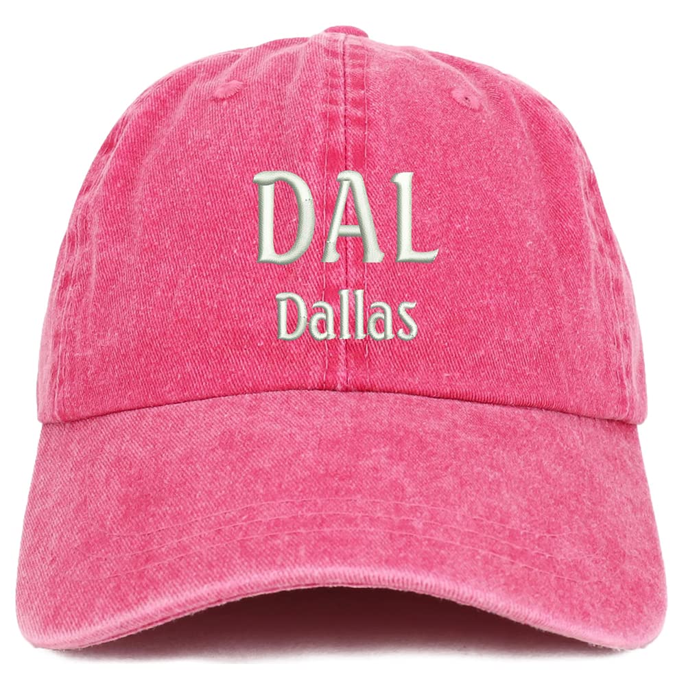 Trendy Apparel Shop DAL Dallas Embroidered Pigment Dyed Washed Baseball Cap