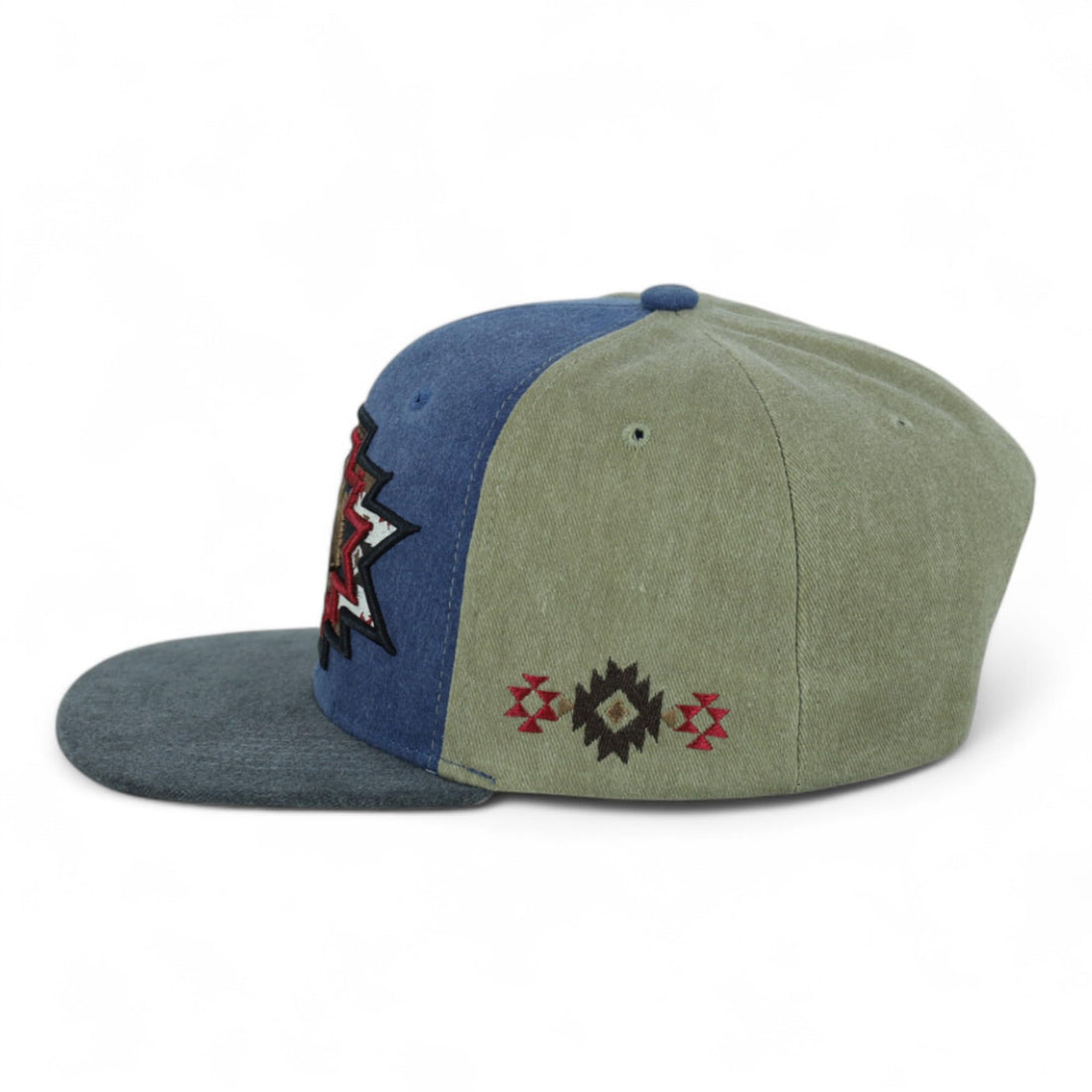 Trendy Apparel Shop Rodeo Design Embroidered Washed Cotton Flat Bill Snapback Cap