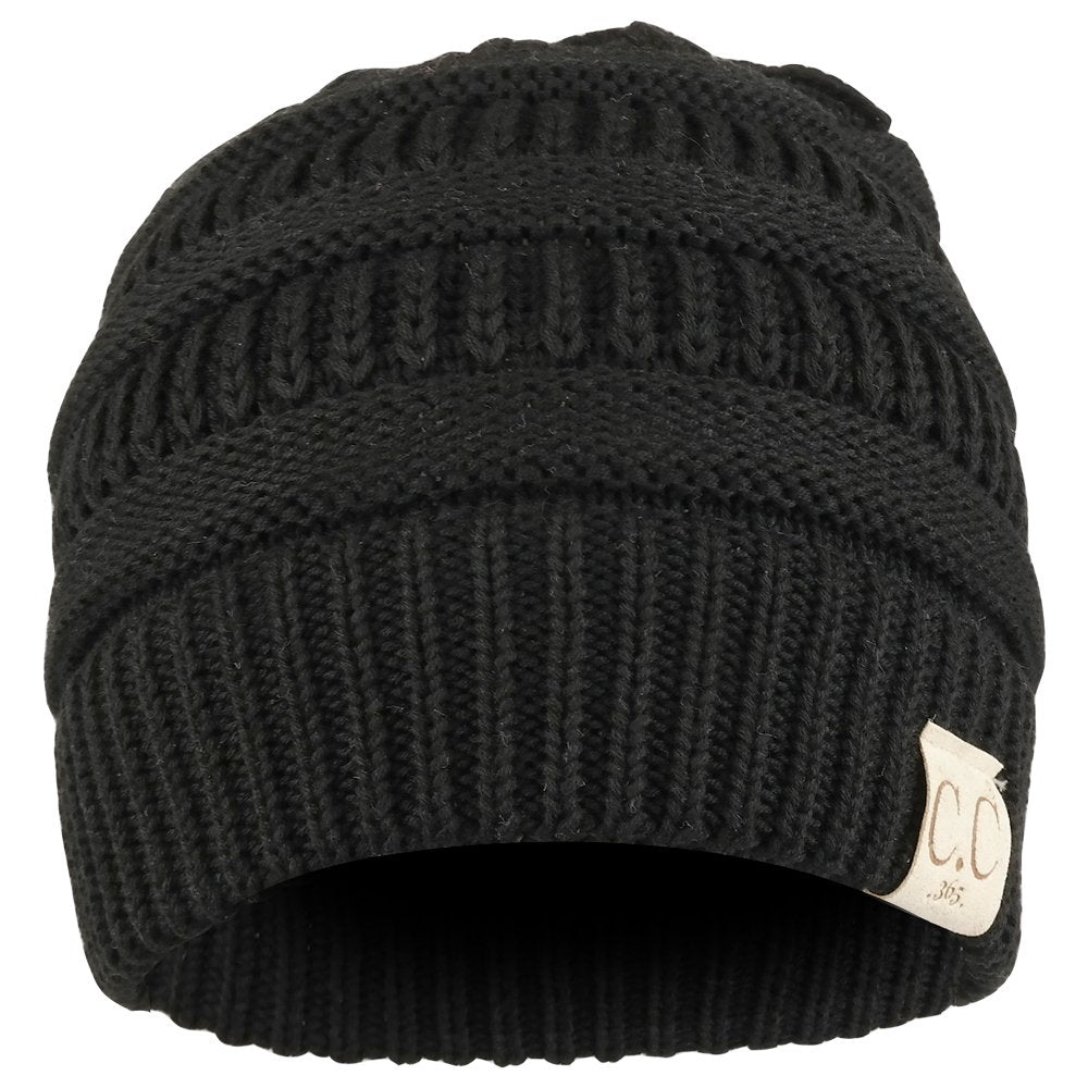 Trendy Apparel Shop Lightweight Ribbed Knit 365 Stretchable Beanie Cap