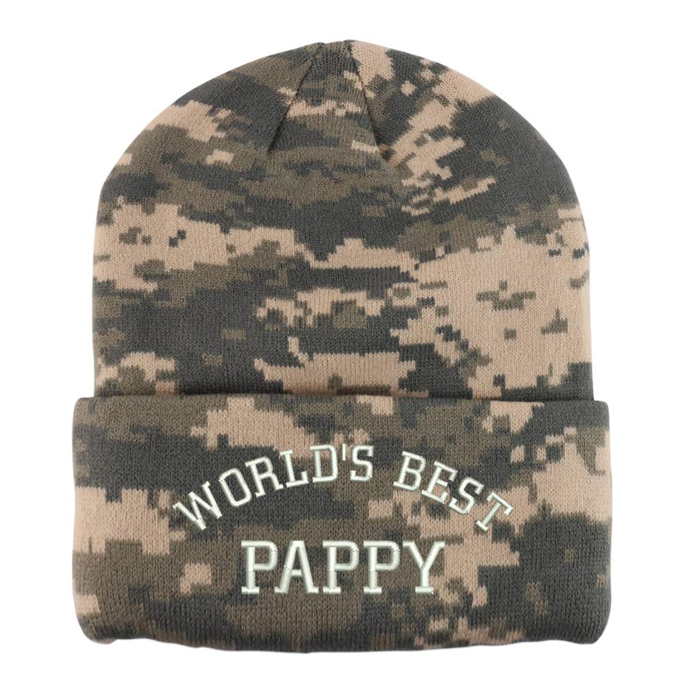 Trendy Apparel Shop World's Best Pappy Embroidered Made in USA Camo Beanie