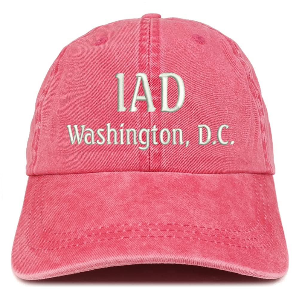 Trendy Apparel Shop IAD Washington DC Embroidered Pigment Dyed Washed Baseball Cap
