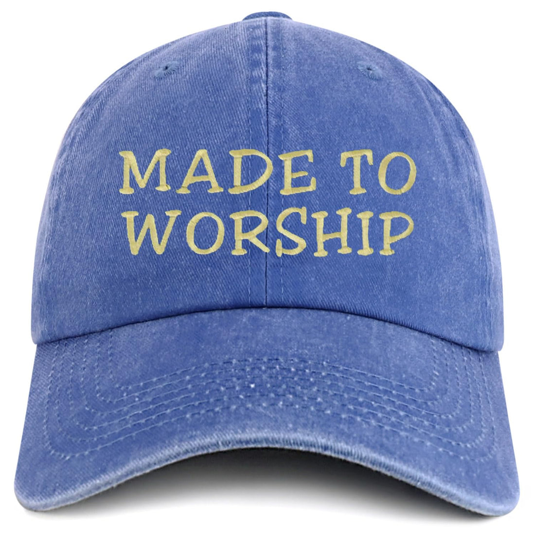 Trendy Apparel Shop Made to Worship Embroidered Pigment Dyed Cotton Baseball Cap
