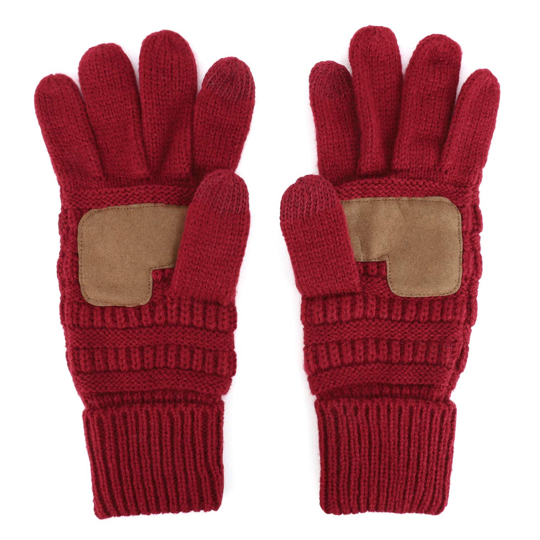 Trendy Apparel Shop Touchscreen Smartphone Suede Palm Texting Knit Gloves