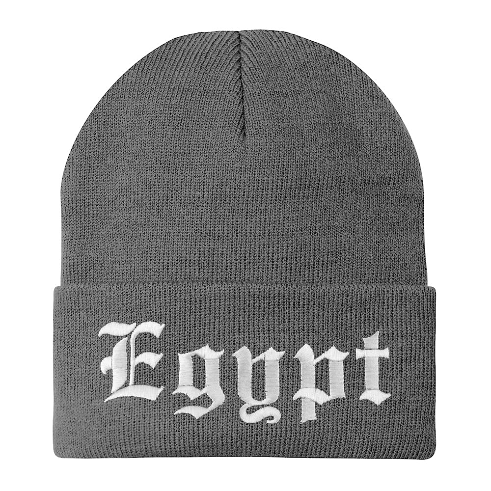 Trendy Apparel Shop Egypt Old English Embroidered Long Cuff Beanie