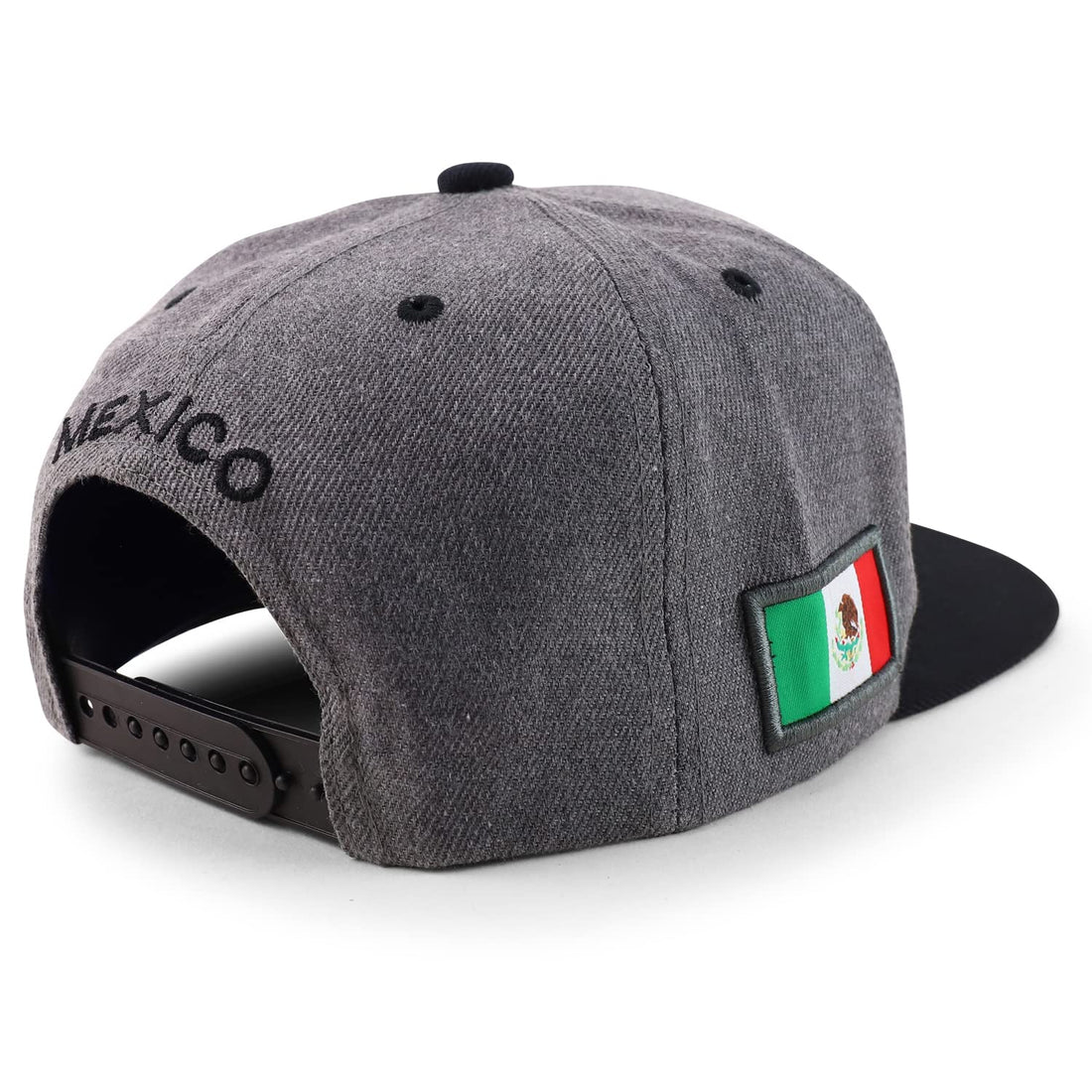 Trendy Apparel Shop Cities of Mexico Circular Logo Embroidered Flatbill Snapback Baseball Cap