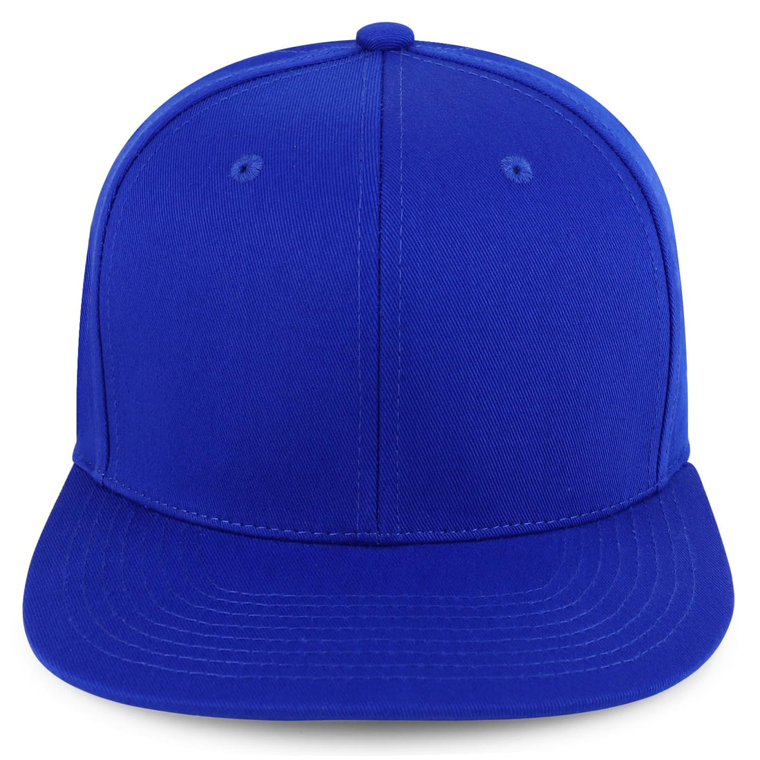 Trendy Apparel Shop 100% Cotton Plain Structured 6 Panels Flatbill Snapback Baseball Cap