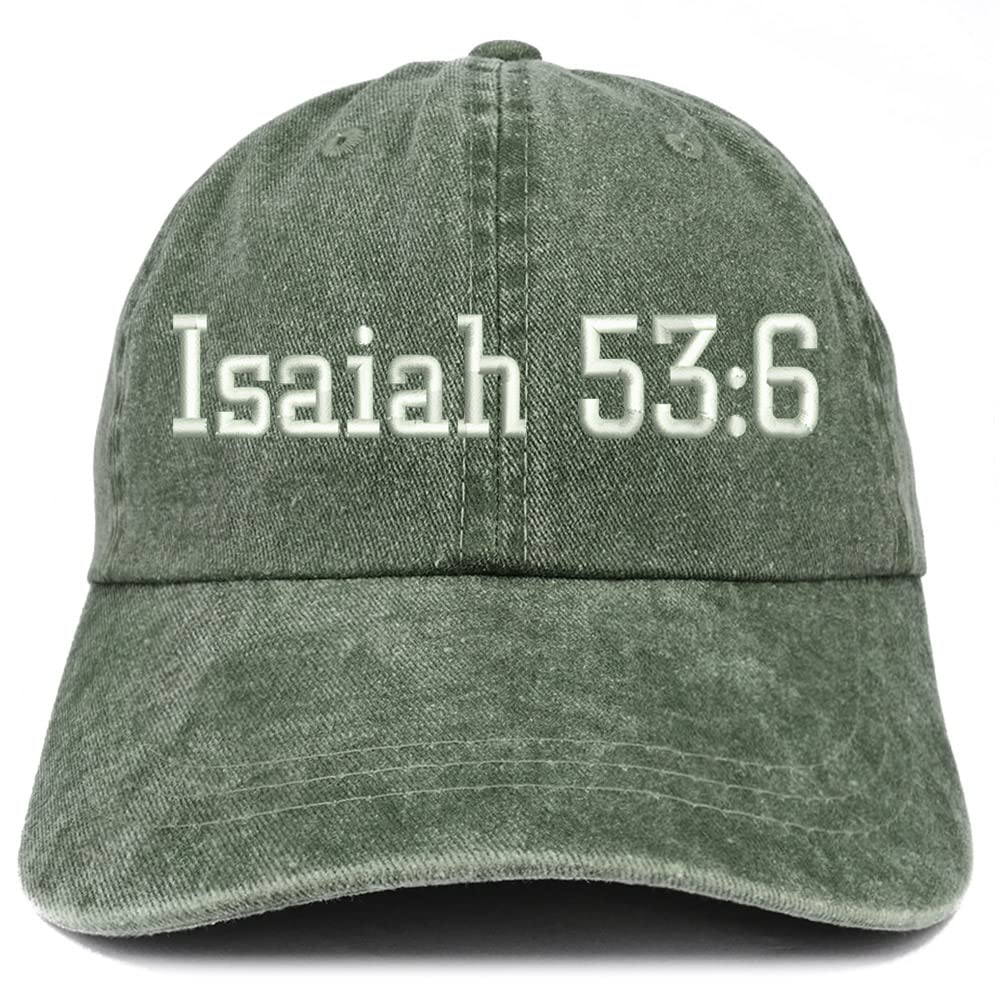 Trendy Apparel Shop Isaiah 53:6 Washed Pigment Dyed Baseball Cap