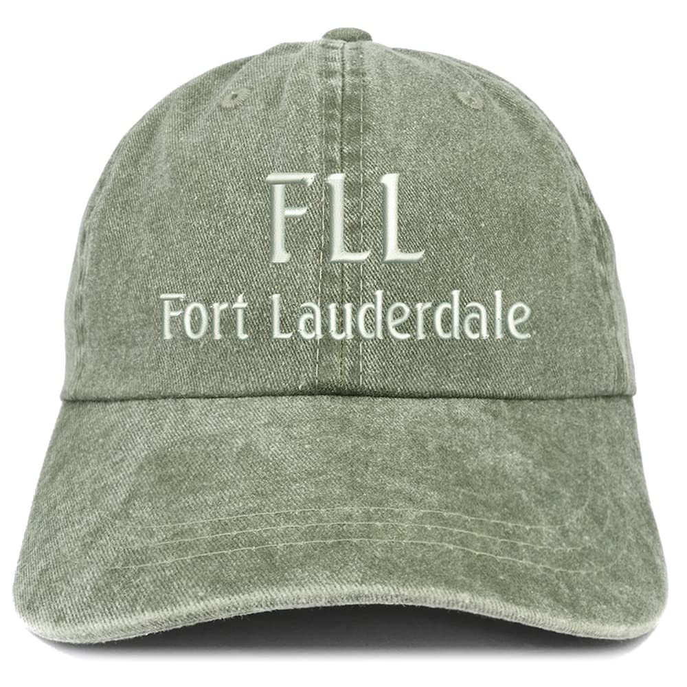Trendy Apparel Shop FLL Fort Lauderdale Embroidered Pigment Dyed Washed Baseball Cap